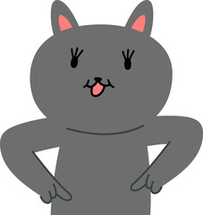 black cat that guides you by pointing your finger