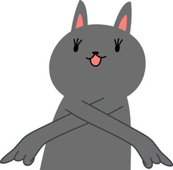 black cat that guides you by pointing your finger