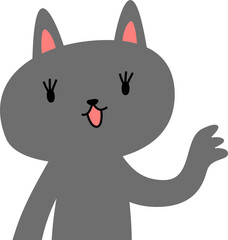 black cat that guides you by pointing your finger