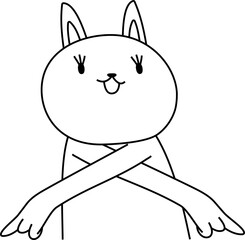 cat outline that guides you by pointing your finger