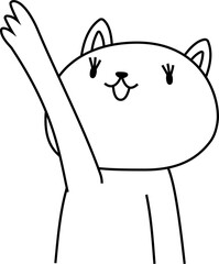 cat outline that guides you by pointing your finger