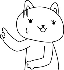 cat outline that guides you by pointing your finger