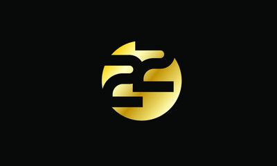 22 Circle Gold Negative Space Number