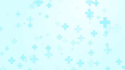 Abstract medical blue cross pattern white background.