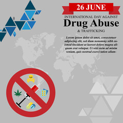 International Day Against Drug Abuse and Trafficking Vector Illustration, Perfect for posters, simple backgrounds and more, easy to edit, eps 10