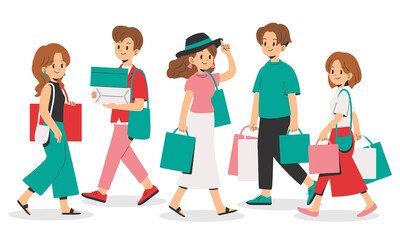 ショッピングをする若者