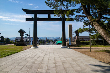 出雲大社　勢溜の鳥居から宇迦の大鳥居までの町並み
