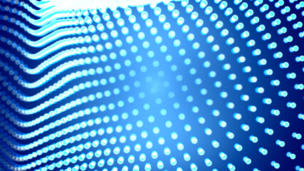 Naklejka premium Dot white blue wave light screen gradient texture background. Abstract technology big data digital background. 3d rendering.