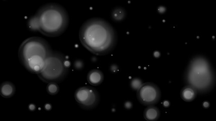 Grey monochrome bokeh lights particles abstract background