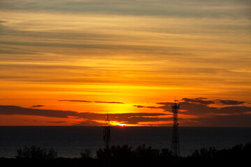 sunset over the ocean
