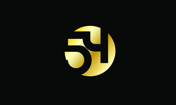 54 Circle Gold Negative Space Number