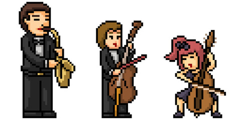 pixel art classic music band
