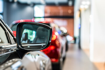 modern car led headlight in showroom