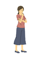 考え事をする女性