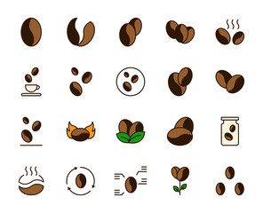 Coffee set line icons in flat design with elements for web site design and mobile apps.  Collection modern infographic logo and symbol. Holidays vector line pictogram