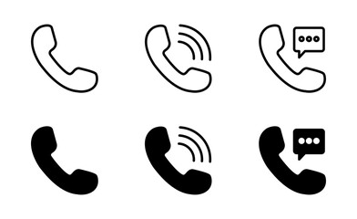 Call icon set, Phone icon vector