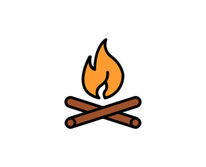 Campfire premium line icon. Simple high quality pictogram. Modern outline style icons. Stroke vector illustration on a white background. 