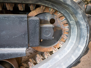 錆びたゴムクローラ