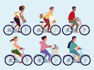 Obraz premium people riding bike