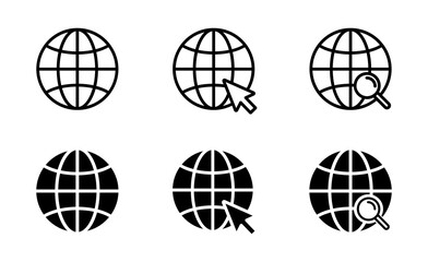 Globe icon set, Go to web icon. web icon vector