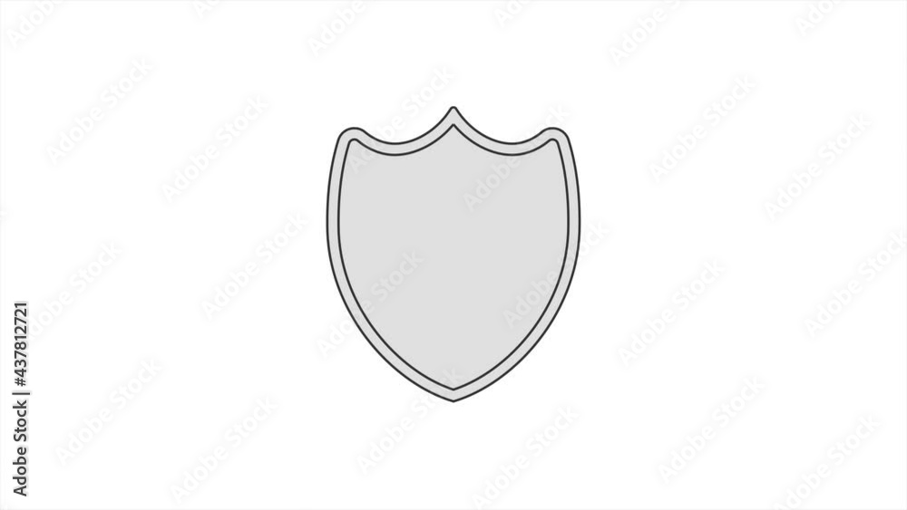 Poster website template. web flat icon. computer network security technology. motion design.