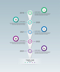 Presentation business infographic timeline with 5 step