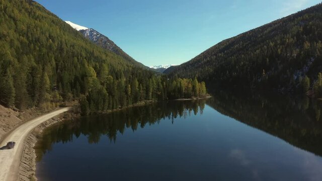 Scenic mountains aerial view landscape video. Altai mountains