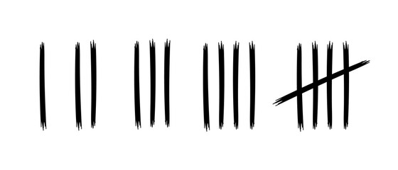 Tally marks, prison wall isolated.