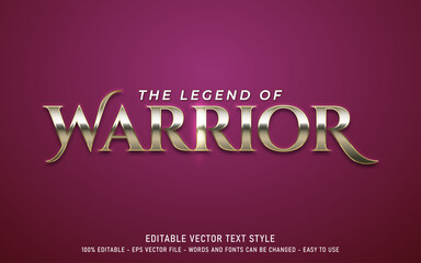 Warrior Text Style Effect with Metal Gradient Composition. Editable Text Style Effect
