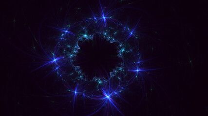 3D rendering abstract blue technology fractal background