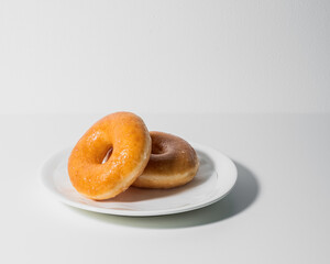 classic donut on a white background,Concept for restaurant 

