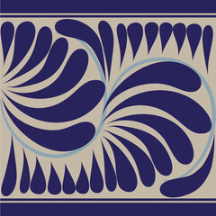 Ceramic art mexican talavera blue 