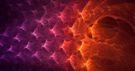 3D rendering abstract red fractal light background