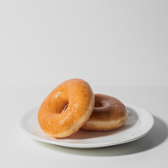 classic donut on a white background,Concept for restaurant 

