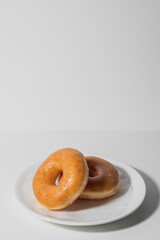 classic donut on a white background,Concept for restaurant 

