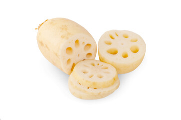 Lotus root isolated on white background