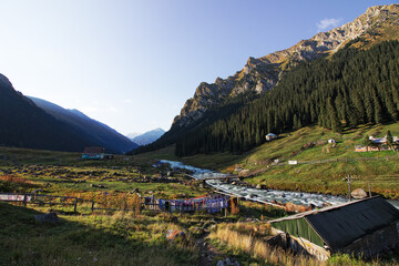 Naklejka premium Mountains in Kyrgyzstan. Tien Shan 