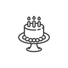 Birthday cake line icon
