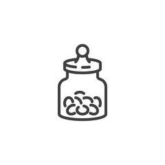 Candies jar line icon