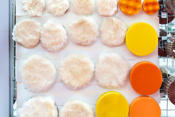 Various high density soft and fine wool or felt polishing disc wheel pad and sponge for buffing waxing finishing process for vehicle car or furniture etc industrial