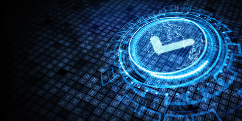 Standard quality control. Certification. Business, technology, internet and networking concept.