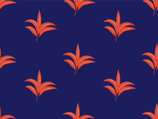 Vector illustration of dark orange pattern on dark blue background, abstract pattern design for fabric and others.