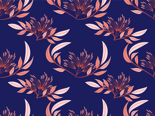 Contemporary modern pattern design vector illustration on dark blue background. Abstract pattern designs for fabrics and more.