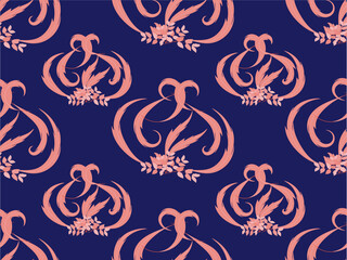 Contemporary modern pattern design vector illustration on dark blue background. Abstract pattern designs for fabrics and more.