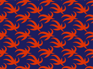Vector illustration of dark orange pattern on dark blue background, abstract pattern design for fabric and others.