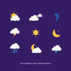 Icon collection with weather theme
