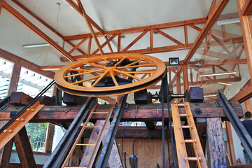 The vintage funicular in Valparaiso, Pacific coast, Chile