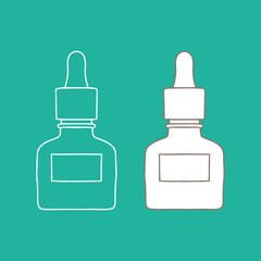 A dropper outline mockup. Cosmetic, vector illustration.