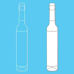 Oil bottle with label mockup. Hand drawn vector illustration. It can serve as a layout for future design and Publicity of your product.