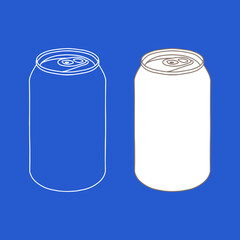 Drink can mockup. Hand drawn vector illustration with Aluminum can. Used for poster, banner, t-shirt print, bag print, badges and logo design.